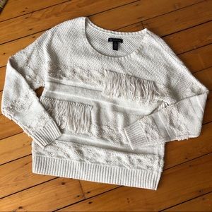 Woven Tassel Sweater, Loomed Top, Boho Sweater